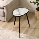62.5cm White and Grey End Table