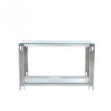Cohen Steel Tubes & Clear Glass Console Table