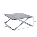 Axel Grey Gunmetal Coffee Table with Smoke Glass Top