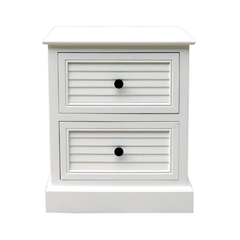 Elise 2 Drawer Bedside Cabinet Pearl White