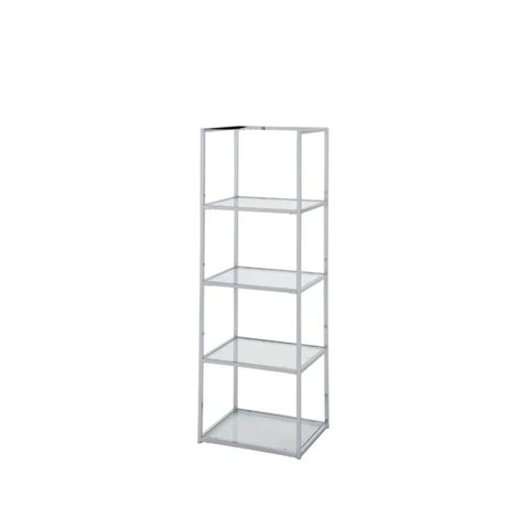 Logan 151.5cm Chrome 4-Tier Glass Rectangular Display Unit - KD