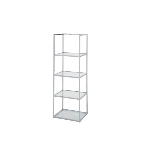 Logan 151.5cm Chrome 4-Tier Glass Rectangular Display Unit - KD