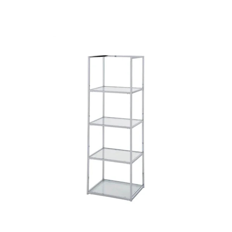 Logan 151.5cm Chrome 4-Tier Glass Rectangular Display Unit - KD