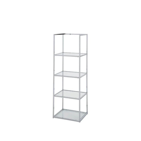 Logan 151.5cm Chrome 4-Tier Glass Rectangular Display Unit - KD