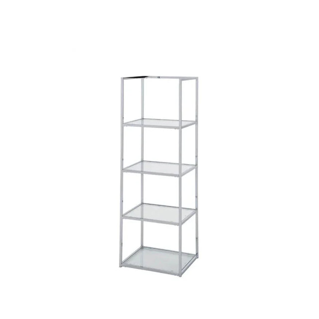 Logan 151.5cm Chrome 4-Tier Glass Rectangular Display Unit - KD