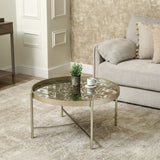 40cm Champagne Coffee Table with Leaves Design KD Legs
