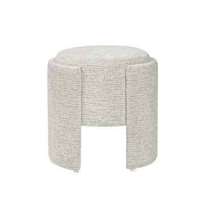 43cm Taupe Chenille Round Stool