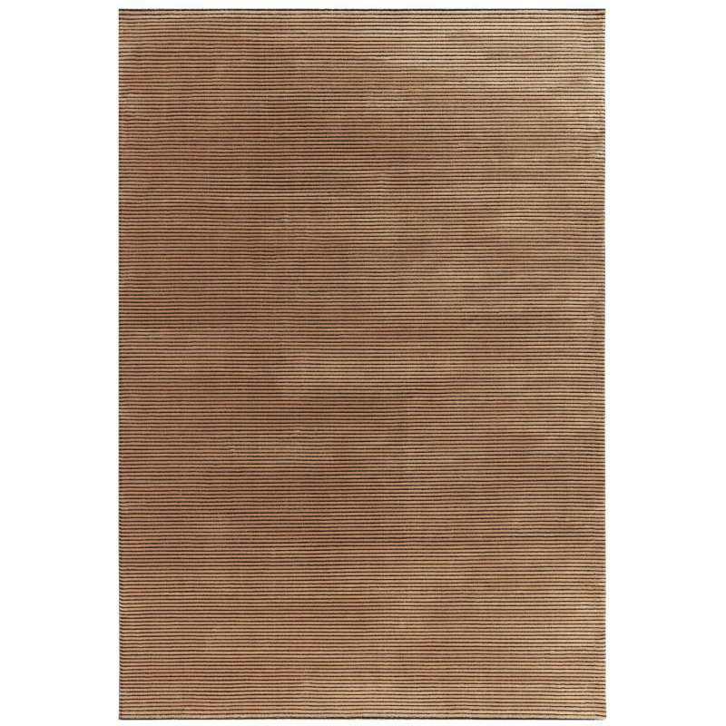 Kuza Plain Stripe Terracotta Rug