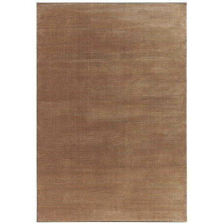 Kuza Plain Stripe Terracotta Rug