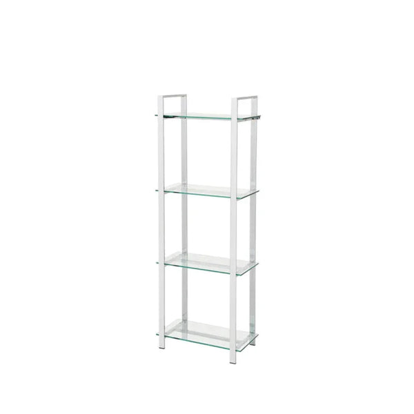 Harry 160cm Chrome & Clear Glass 4-Tier Display Unit - KD