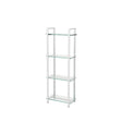 Harry 160cm Chrome & Clear Glass 4-Tier Display Unit - KD