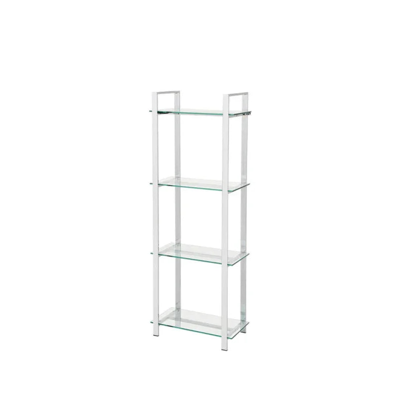 Harry 160cm Chrome & Clear Glass 4-Tier Display Unit - KD