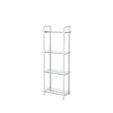Harry 160cm Chrome & Clear Glass 4-Tier Display Unit - KD