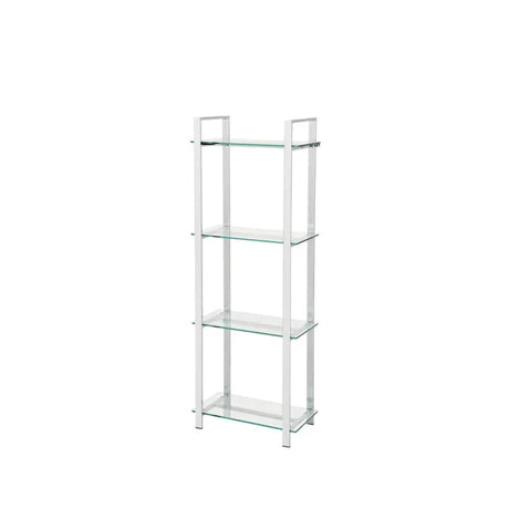 Harry 160cm Chrome & Clear Glass 4-Tier Display Unit - KD
