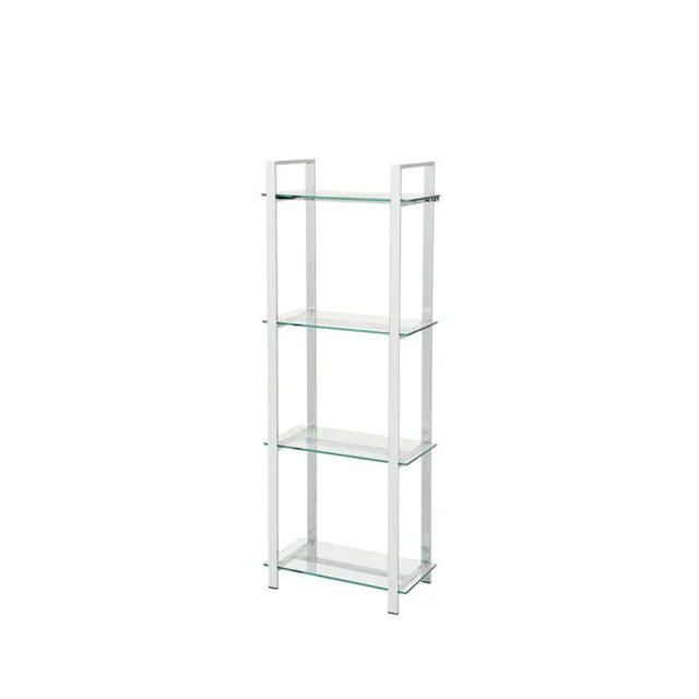 Harry 160cm Chrome & Clear Glass 4-Tier Display Unit - KD