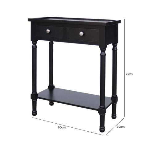 Medium Black 2 Drawer Console Table
