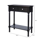 Medium Black 2 Drawer Console Table