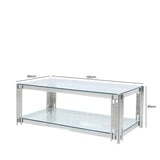 Cohen Steel Tubes and Clear Glass Coffee Table