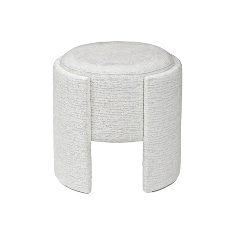 43cm Ivory Chenille Round Stool