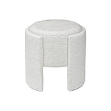 43cm Ivory Chenille Round Stool