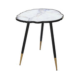62.5cm White and Grey End Table