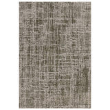 Grey area rug with abstract linear pattern and textured finish, full top view
