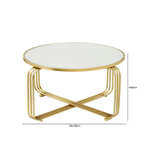 Yuan Gold Metal with Mirror Top Coffee Table