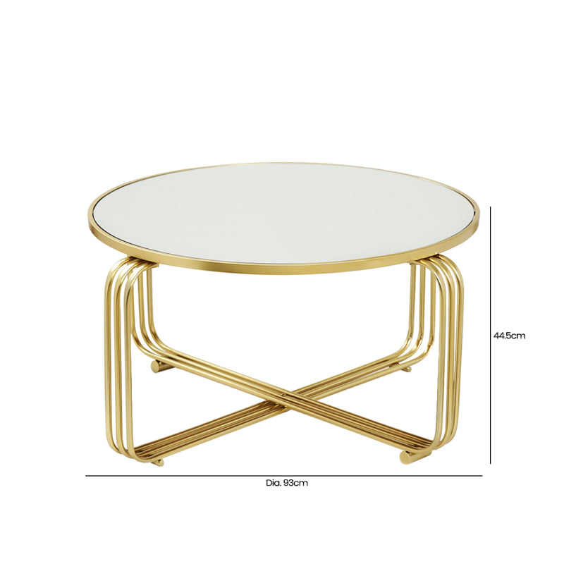 Yuan Gold Metal with Mirror Top Coffee Table