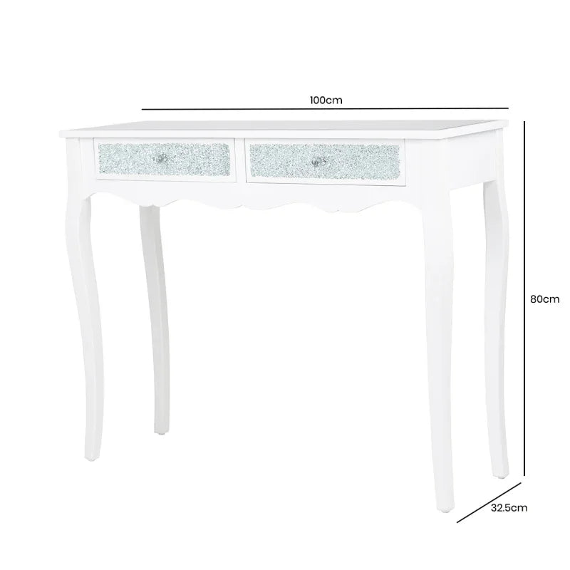 Oakley White Wood And Mirror Console Table - DSP