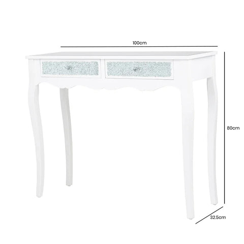 Oakley White Wood And Mirror Console Table - DSP