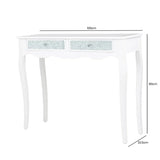 Oakley White Wood And Mirror Console Table - DSP