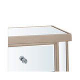 Vista 2 Drawer Dark Champagne Wood & Mirror Bedside Cabinet