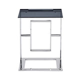 Apex Stainless Steel Console Table with Smoked Glass Top
