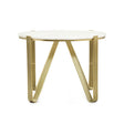 Yohan White Marble with Gold Metal Legs Coffee Table