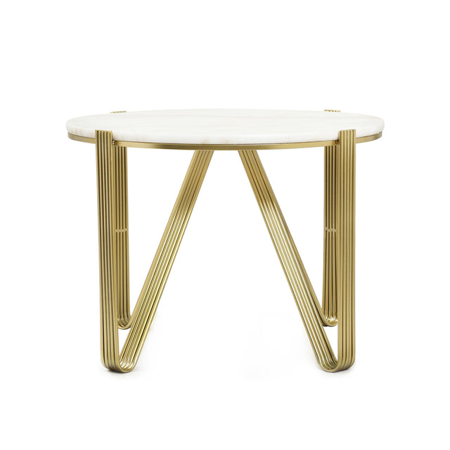 Yohan White Marble with Gold Metal Legs Coffee Table
