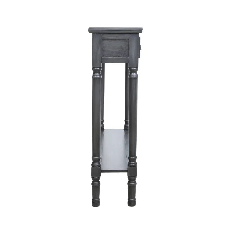 Delta Medium 3 Drawer Console Table Grey with Ball Design Hadle