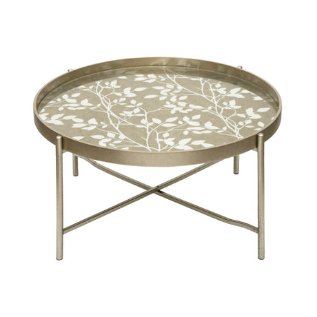 40cm Champagne Coffee Table with Leaves Design KD Legs