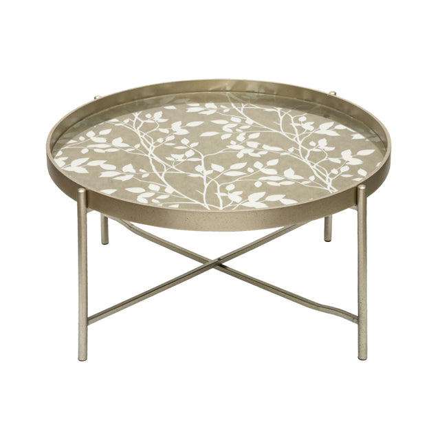 40cm Champagne Coffee Table with Leaves Design KD Legs