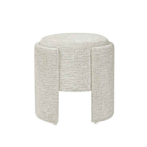 43cm Taupe Chenille Round Stool