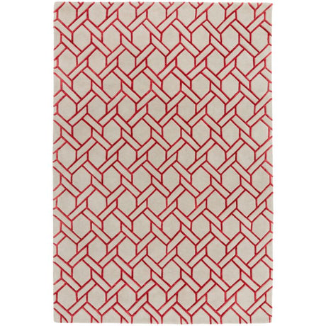 Nexus Fine Lines Silver/Red Rug - Image 1