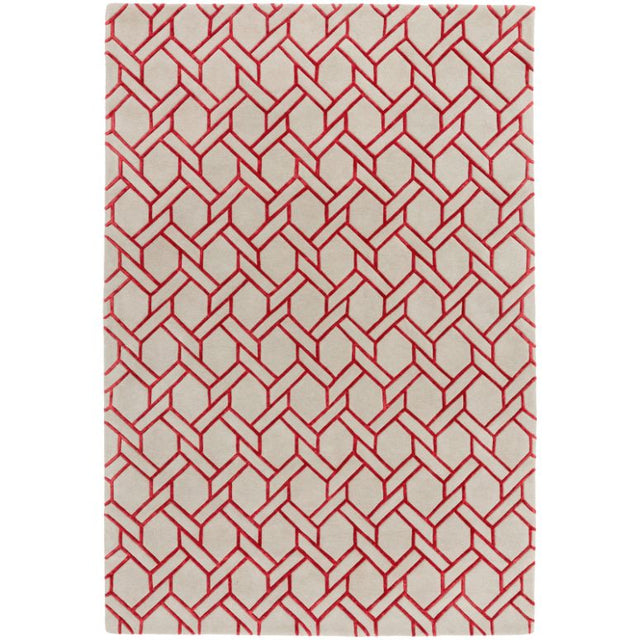Nexus Fine Lines Silver/Red Rug - Image 1