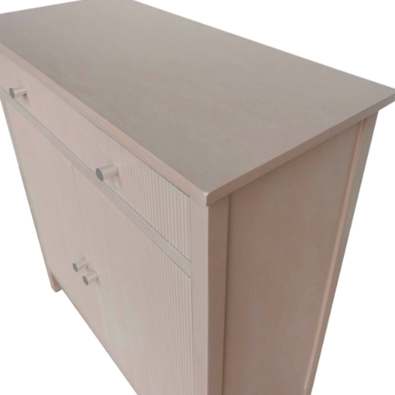 Lindon 1 Drawer 2 Door Taupe Chest with Nickel Handles