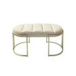 80cm Cream Velvet Medium Tufted Bench with Champagne Legs