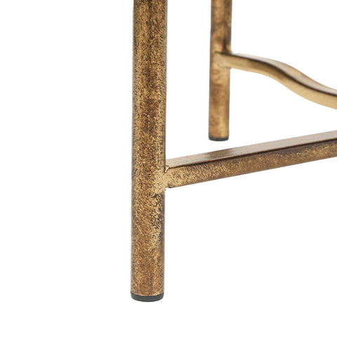 40cm Antique Gold and Mirror Top Coffee Table