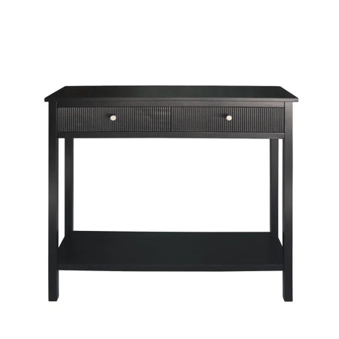 Lindon Black Wood 2 Drawer Console Table