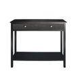 Lindon Black Wood 2 Drawer Console Table