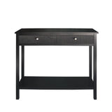 Lindon Black Wood 2 Drawer Console Table