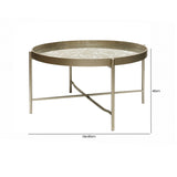 40cm Champagne Coffee Table with Leaves Design KD Legs