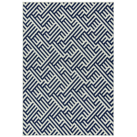 Antibes An04 Blue/White Linear Rug