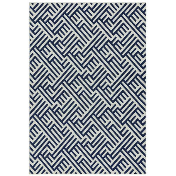 Antibes An04 Blue/White Linear Rug
